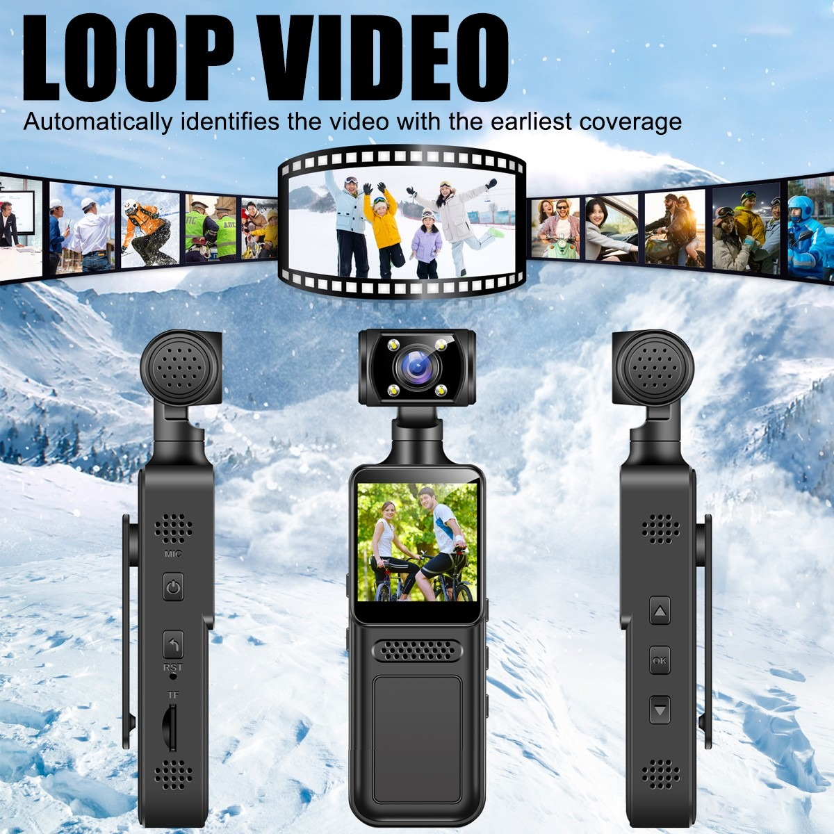 Cámara de Acción de Bolsillo 4K con Pantalla Giratoria WiFi