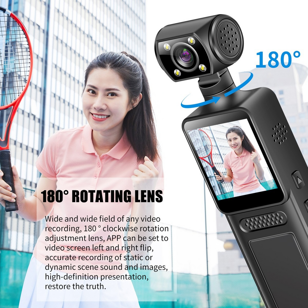 Cámara de Acción de Bolsillo 4K con Pantalla Giratoria WiFi