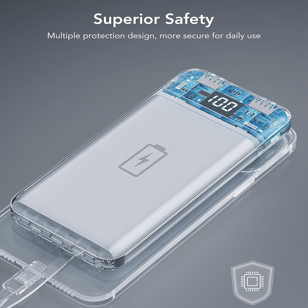 Batería Externa 10.000 mAh con 4 Salidas USB