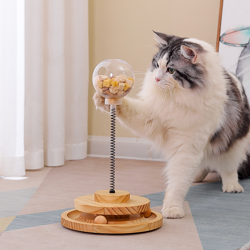 Dispensador de Premios Tipo Muelle para Gatos con Hierba Gatera
