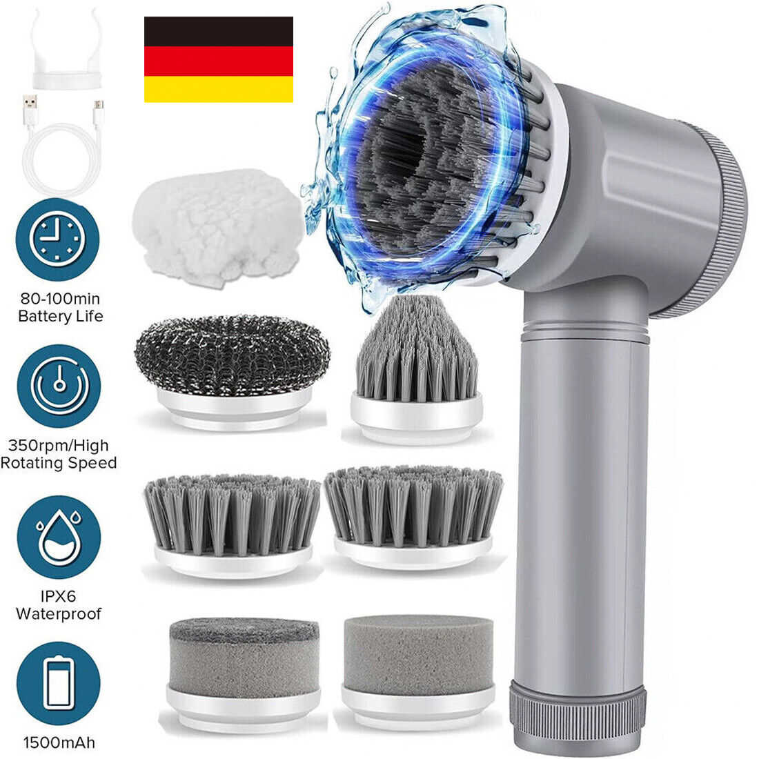 Cepillo Eléctrico Giratorio Recargable Turbo Scrub