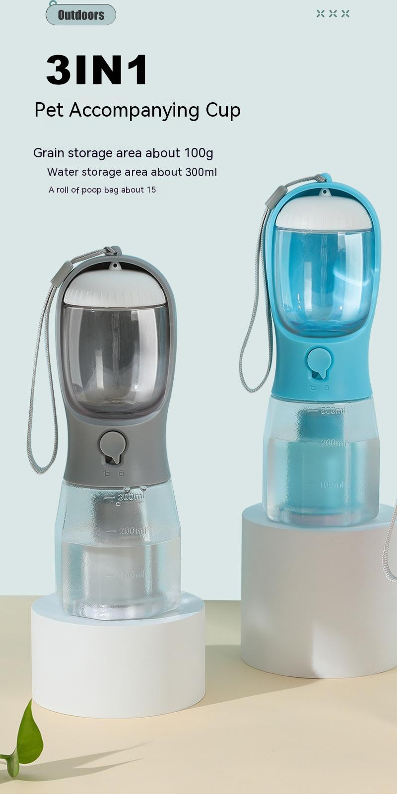 Vaso 3 en 1 para perros color Turquesa