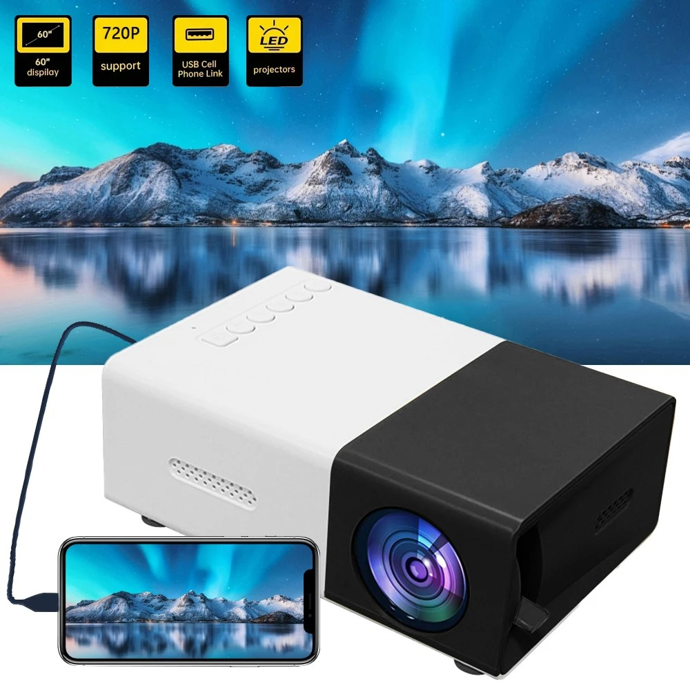 Mini Proyector Portátil con Soporte Extensible 1080P HD