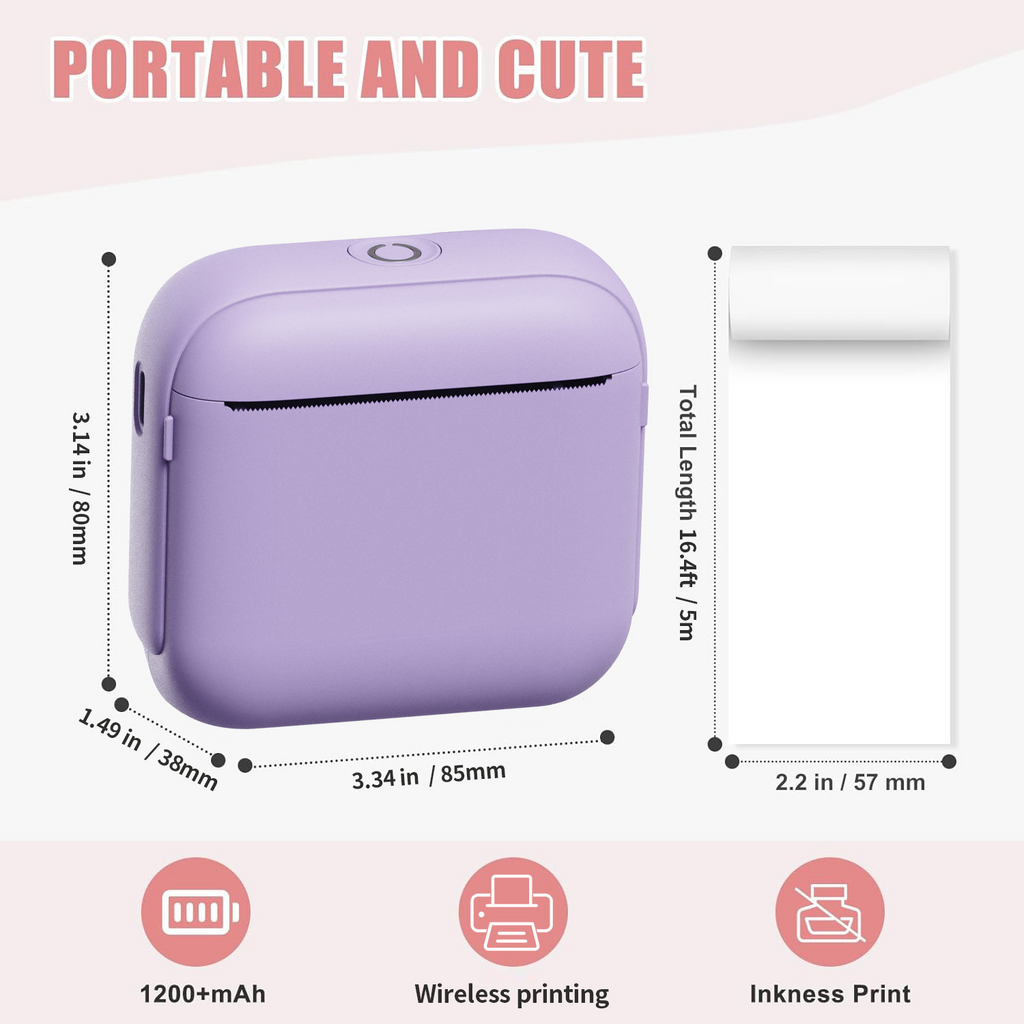 Mini Impresora Térmica HD WalkPrint Bluetooth