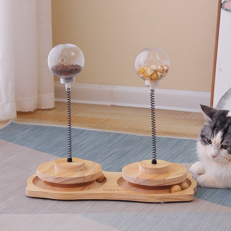 Dispensador de Premios Tipo Muelle para Gatos con Hierba Gatera