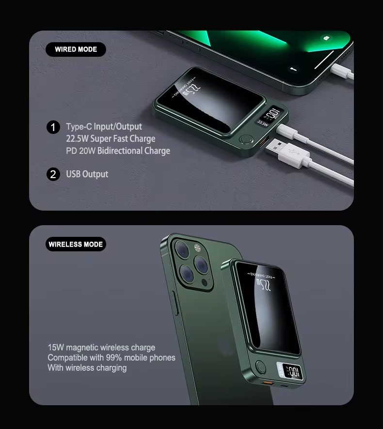 Batería Externa Magnética Inalámbrica 10.000 mAh