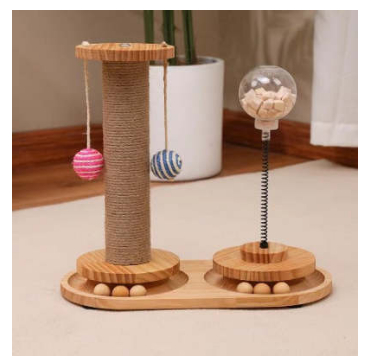 Dispensador de Premios Tipo Muelle para Gatos con Hierba Gatera
