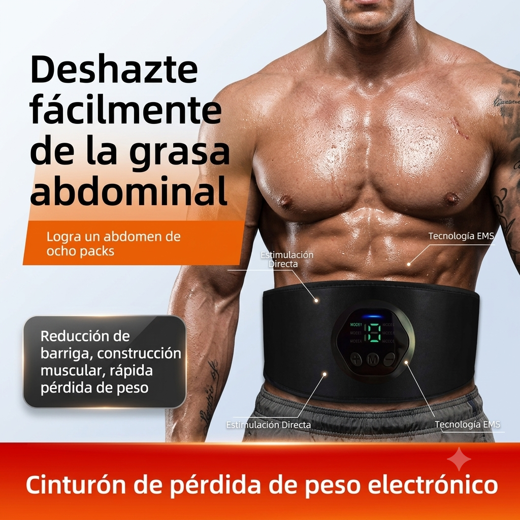 Cinturón EMS Tonificador Abdominal 15 Niveles
