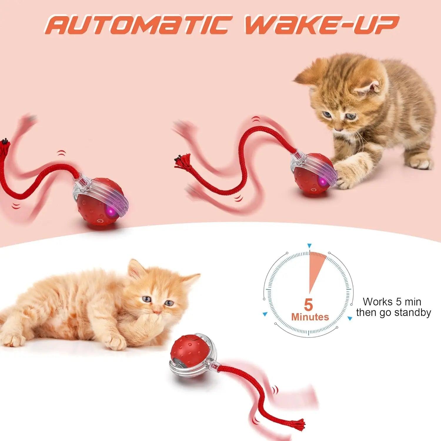 Bola interactiva para gatos detalle carga USB