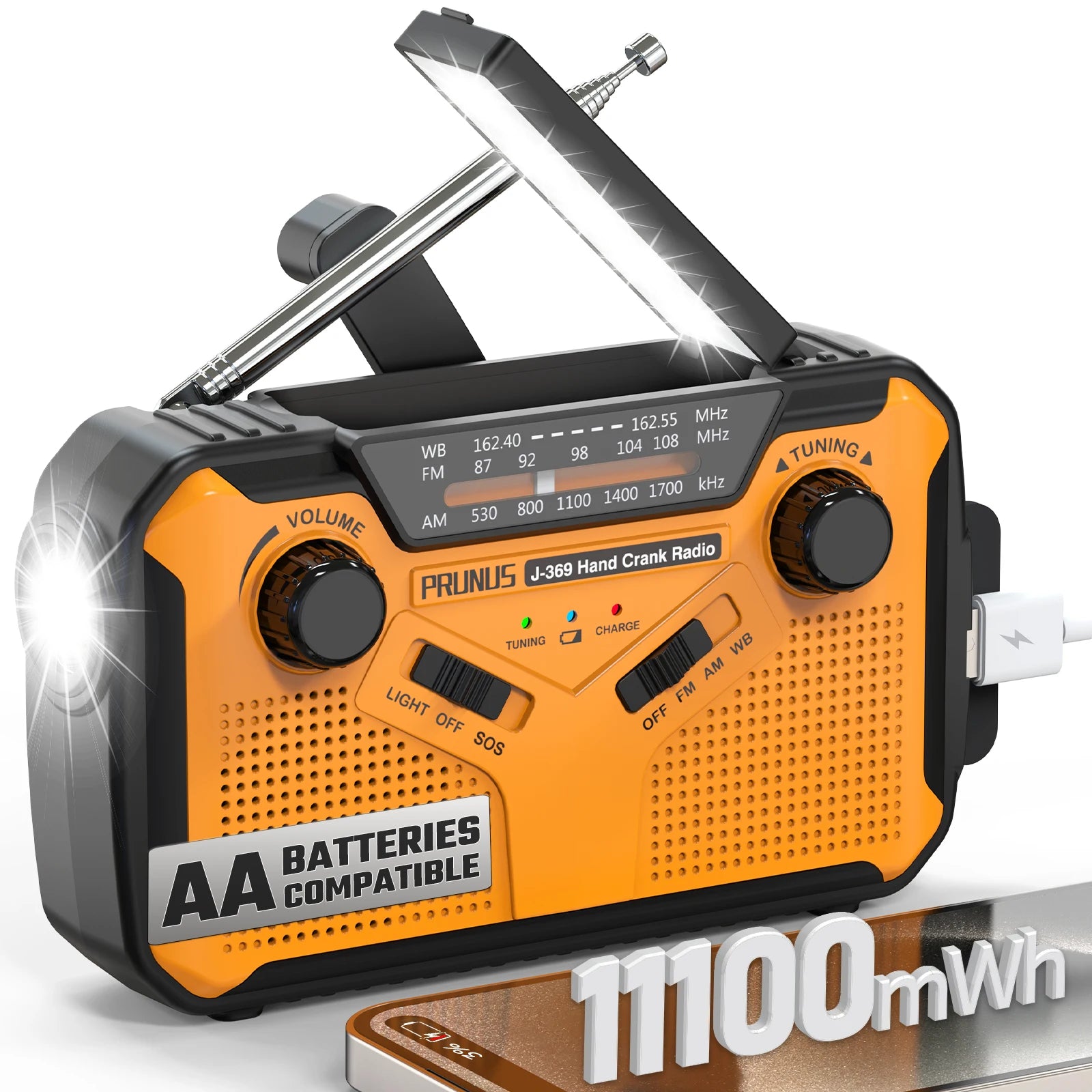 Radio de Emergencia Solar con Power Bank y Linterna