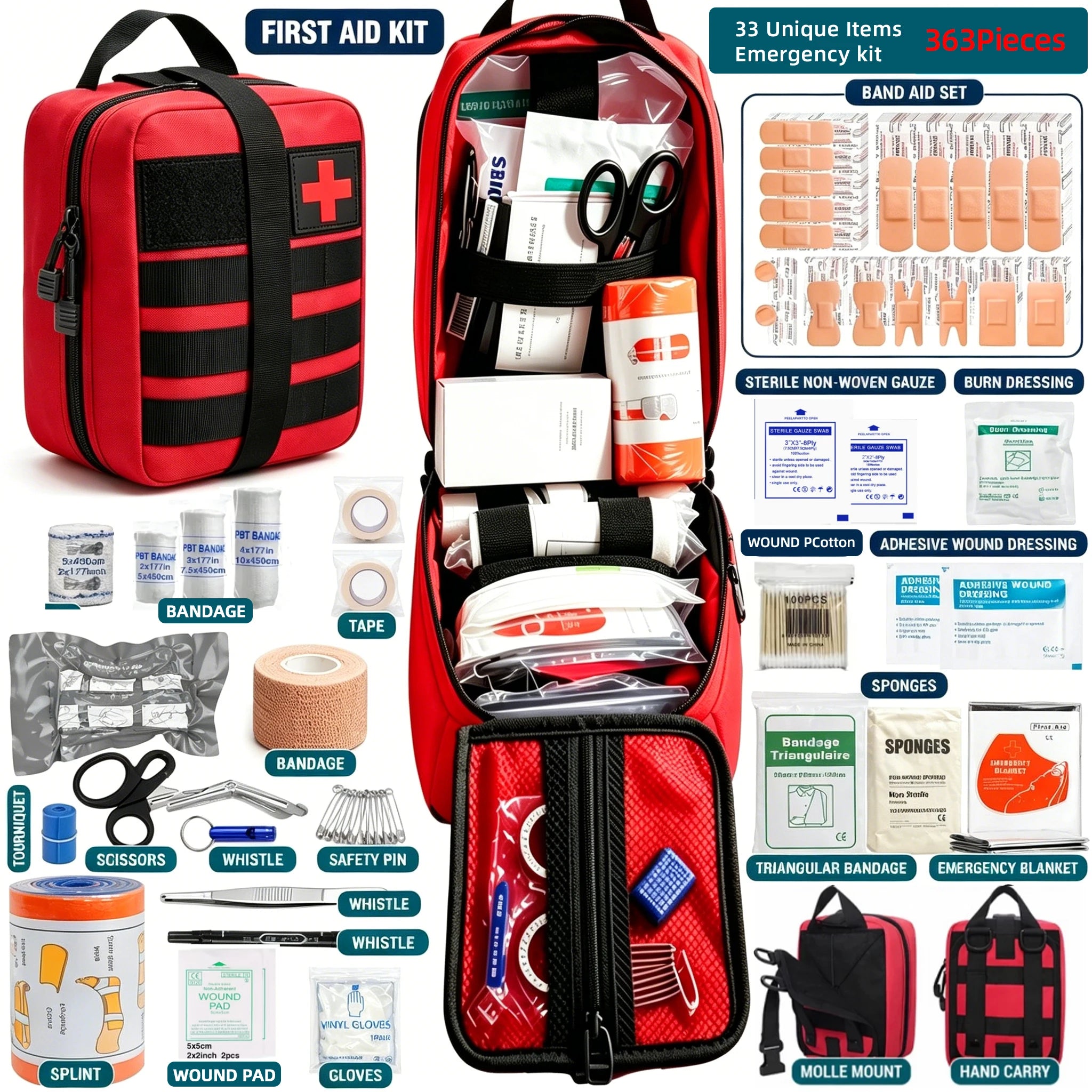 Kit de Primeros Auxilios Montañismo 363 Piezas