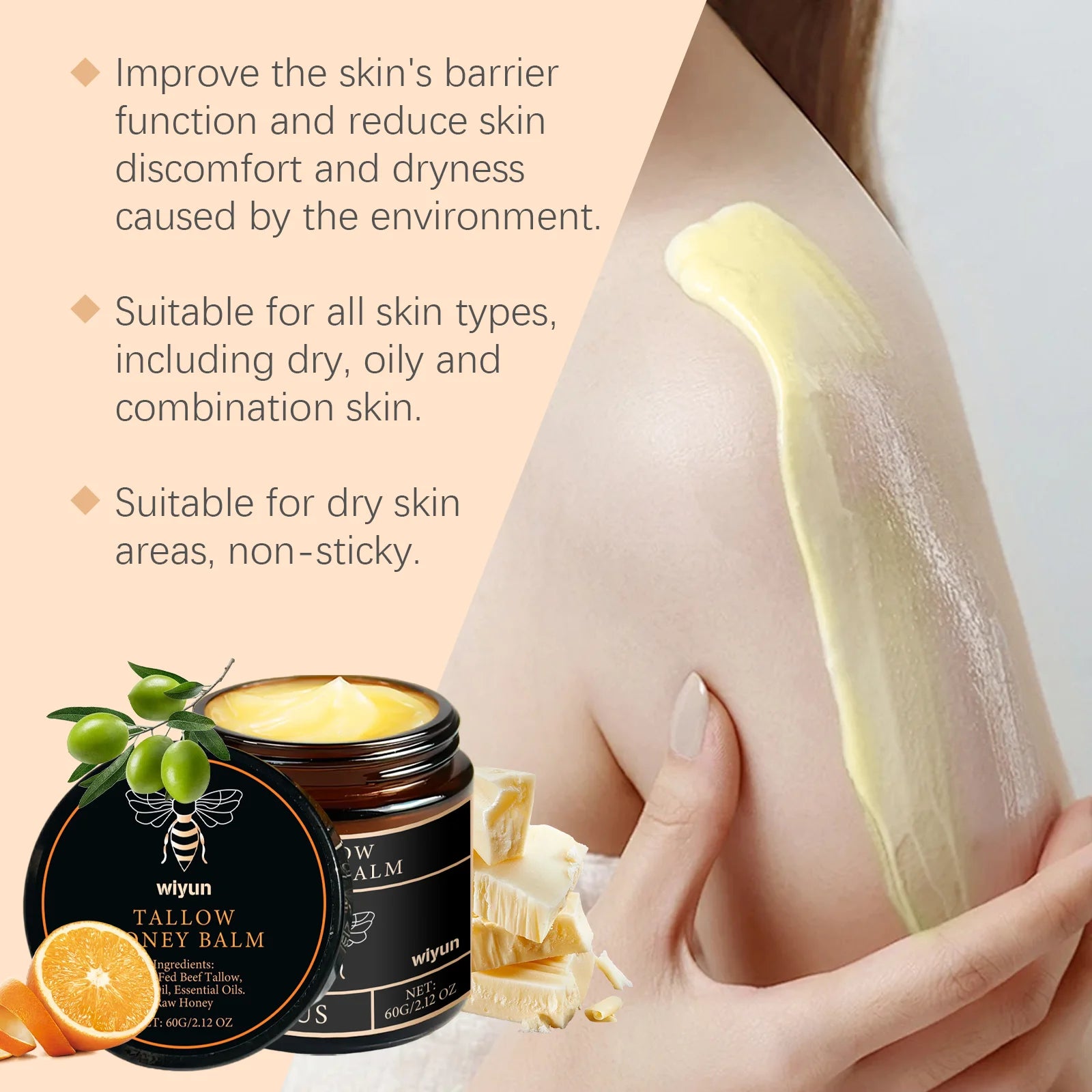 Crema Facial Nutritiva de Sebo y Miel