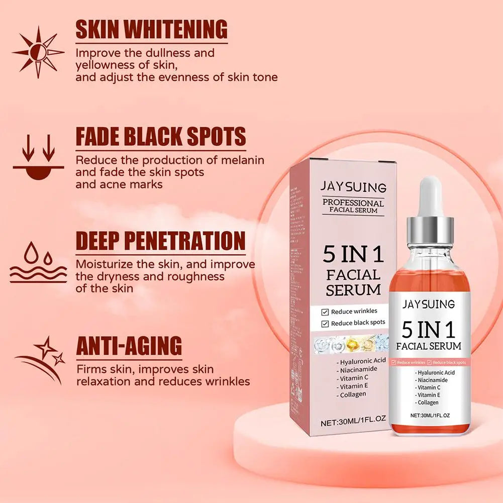 Sérum Facial 5 en 1 Vitamina C y Ácido Hialurónico