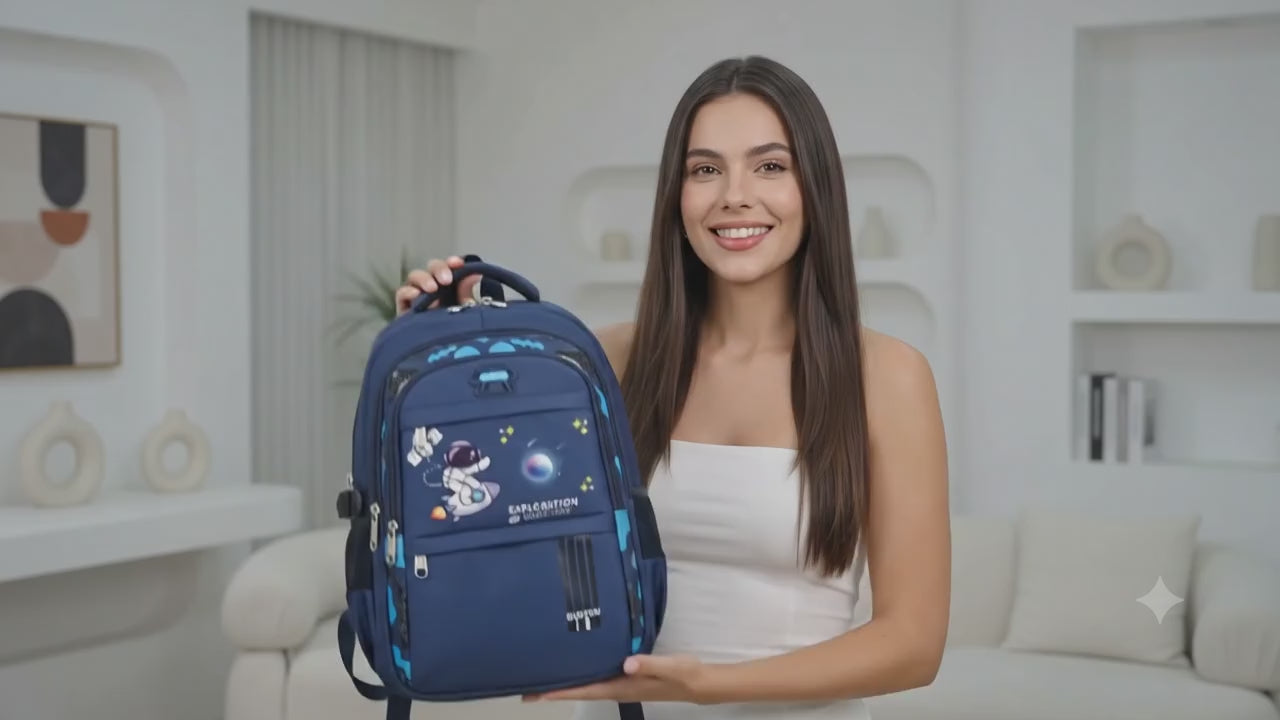 Mochila Escolar de Gran Capacidad Reductora de Carga para Niños